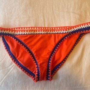 Seafolly - “Summer Vibe” coral / blue crochet edge Bikini Bottom  *US size 12*